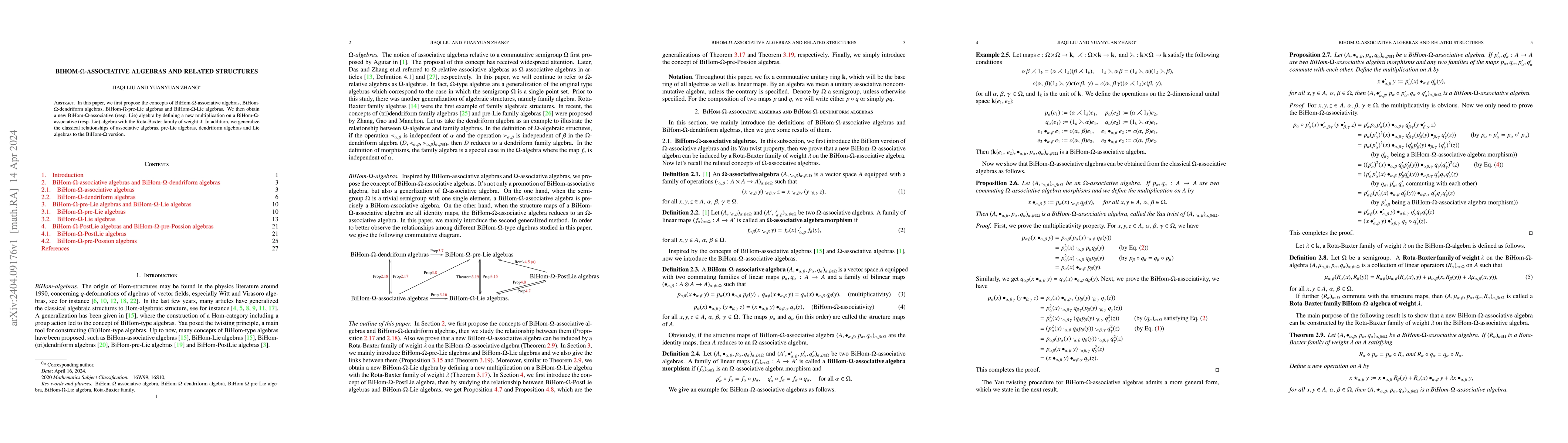 Thumbnail for BiHom-$\Omega$-associative algebras and related structures