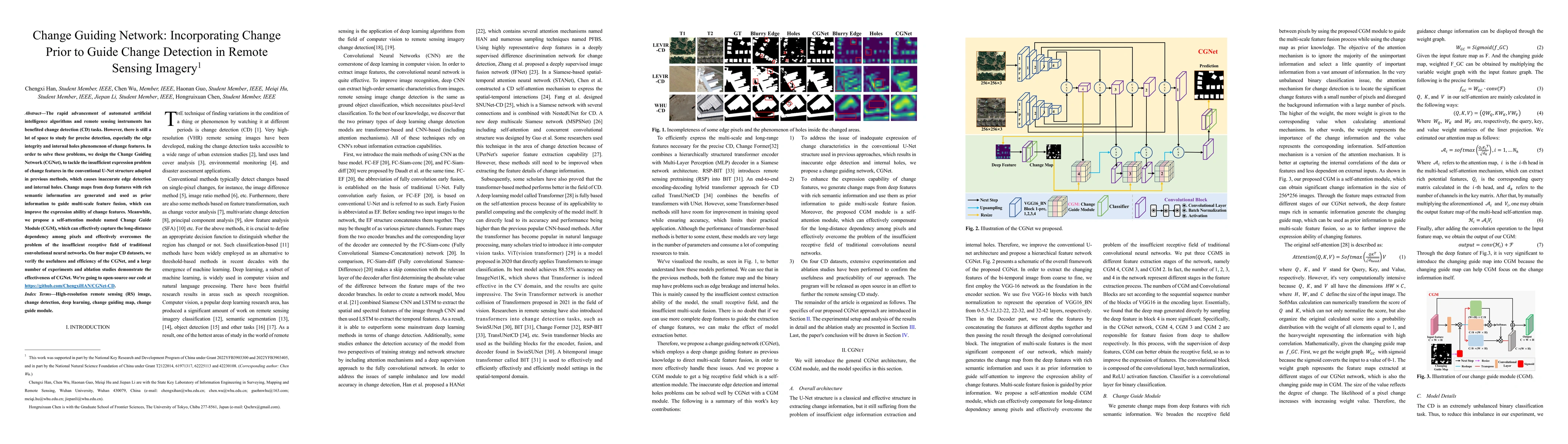 Thumbnail for Change Guiding Network: Incorporating Change Prior to Guide Change
  Detection in Remote Sensing Imagery