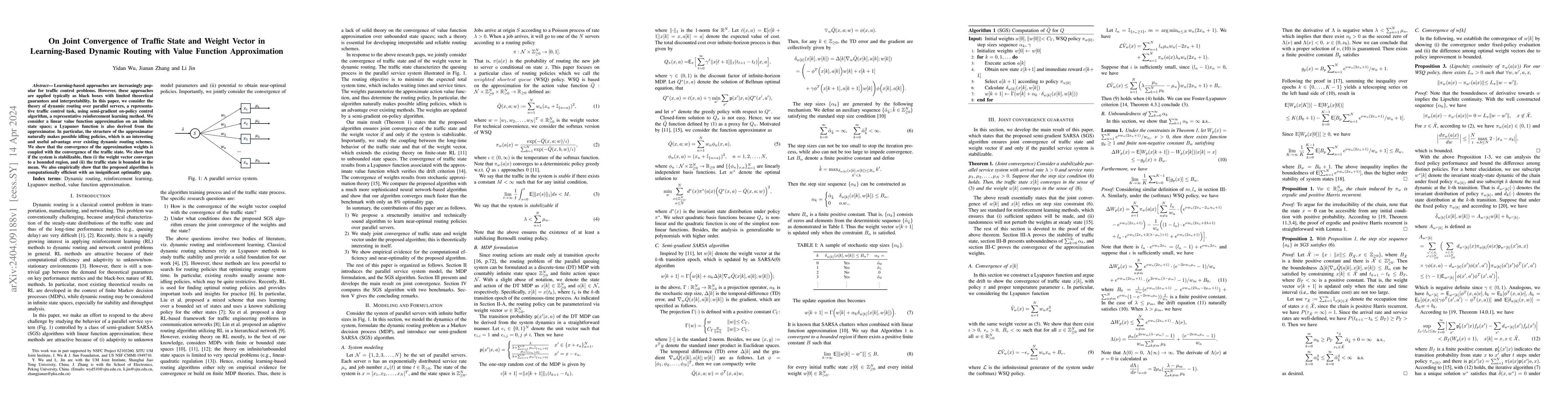 Thumbnail for On Joint Convergence of Traffic State and Weight Vector in
  Learning-Based Dynamic Routing with Value Function Approximation