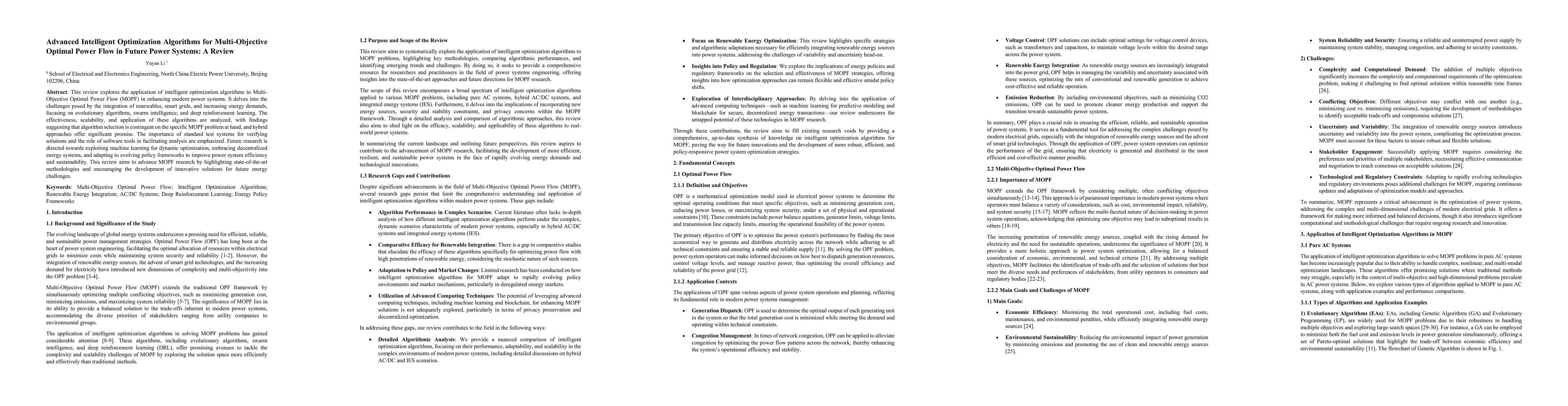 Thumbnail for Advanced Intelligent Optimization Algorithms for Multi-Objective Optimal
  Power Flow in Future Power Systems: A Review