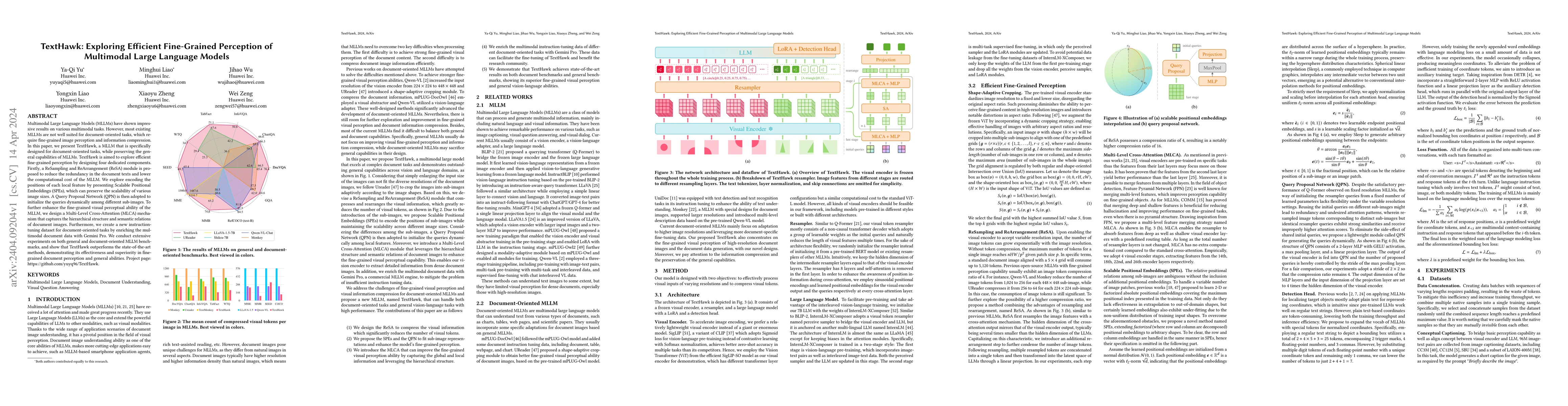 Thumbnail for TextHawk: Exploring Efficient Fine-Grained Perception of Multimodal
  Large Language Models