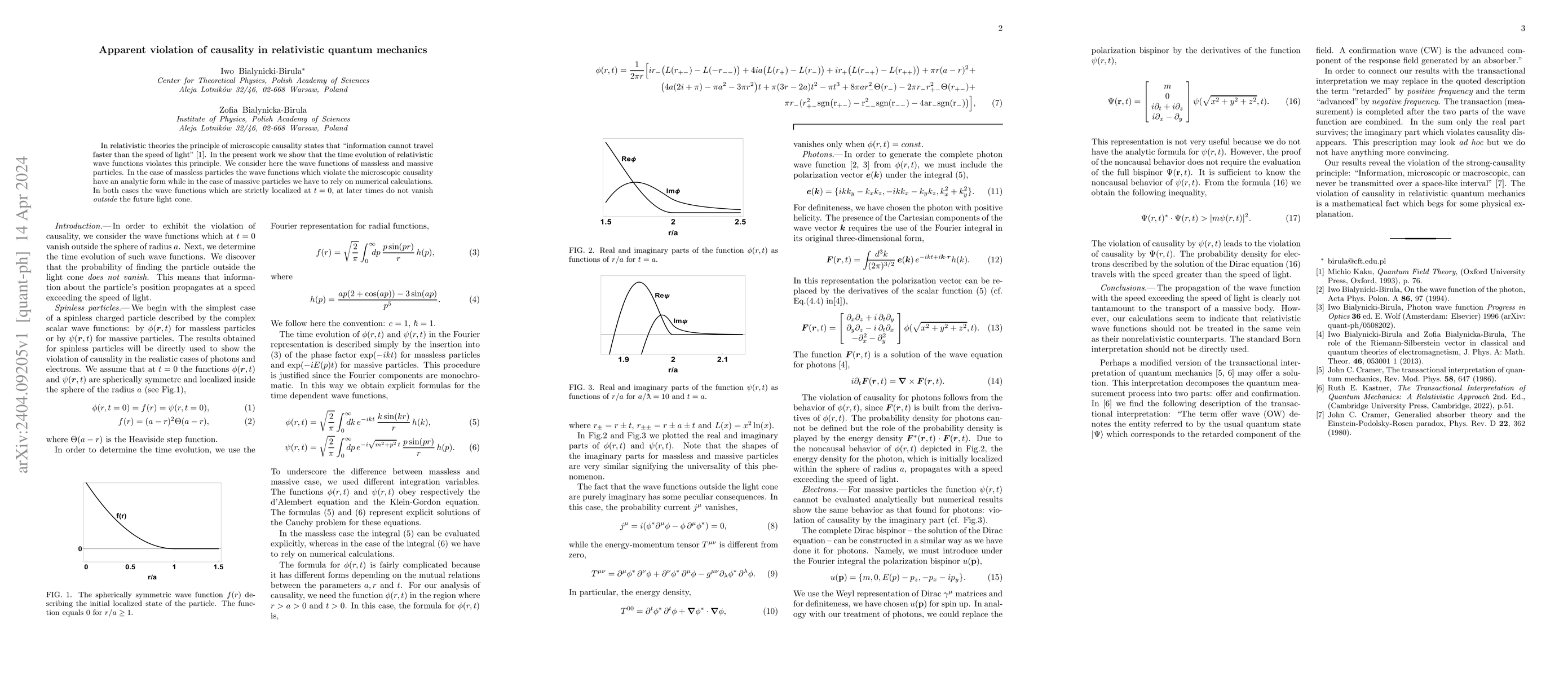 Thumbnail for Apparent violation of causality in relativistic quantum mechanics
