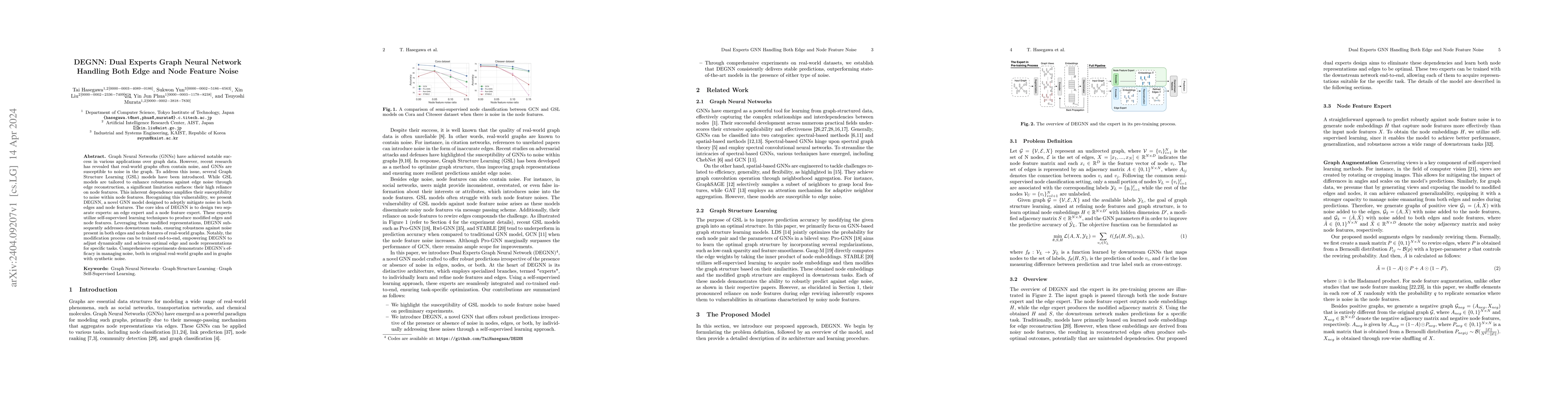 Thumbnail for DEGNN: Dual Experts Graph Neural Network Handling Both Edge and Node
  Feature Noise