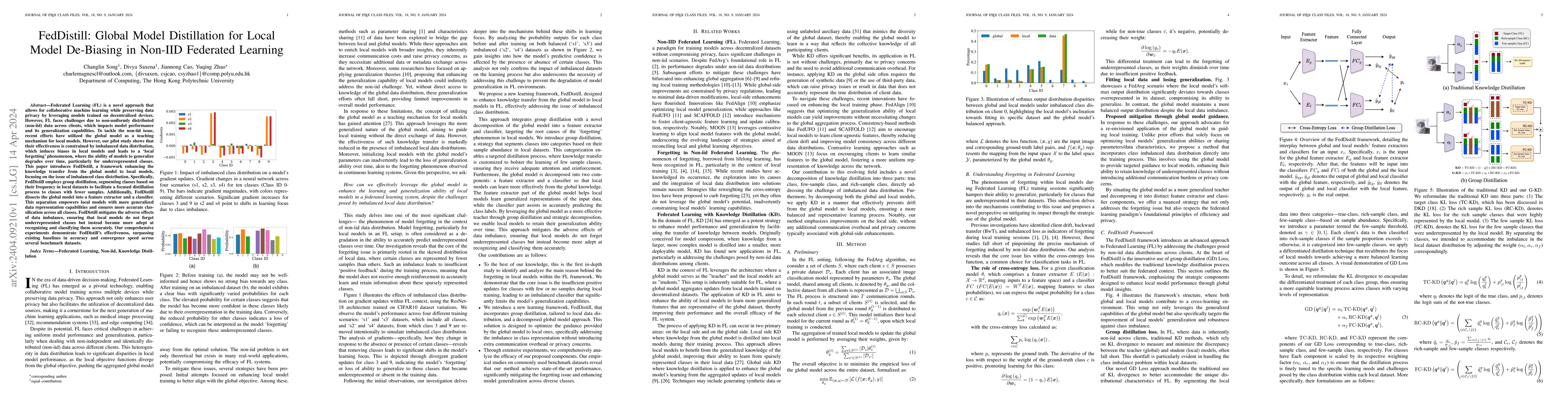 Thumbnail for FedDistill: Global Model Distillation for Local Model De-Biasing in
  Non-IID Federated Learning