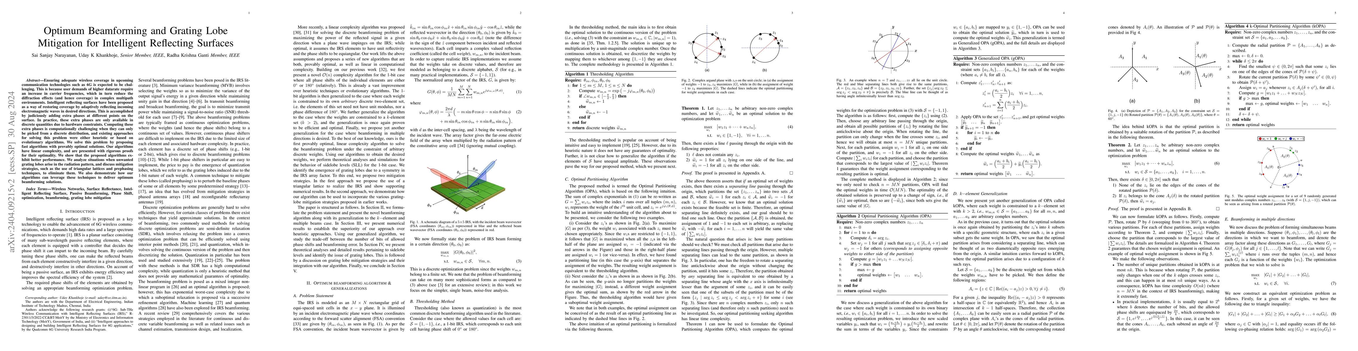 Thumbnail for Optimum Beamforming and Grating Lobe Mitigation for Intelligent
  Reflecting Surfaces