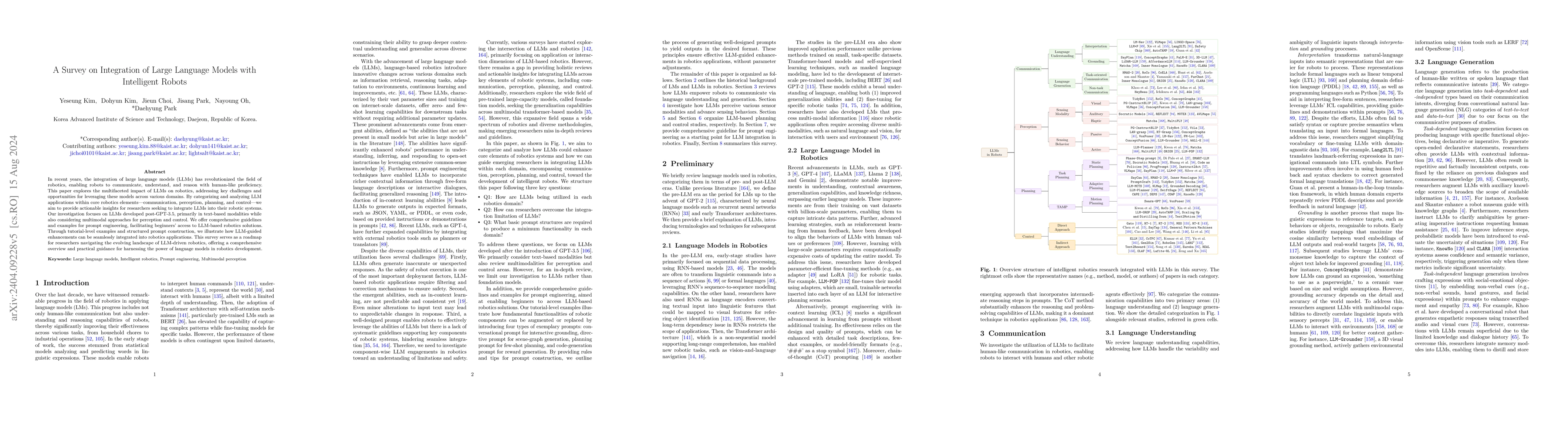 Thumbnail for A Survey on Integration of Large Language Models with Intelligent Robots
