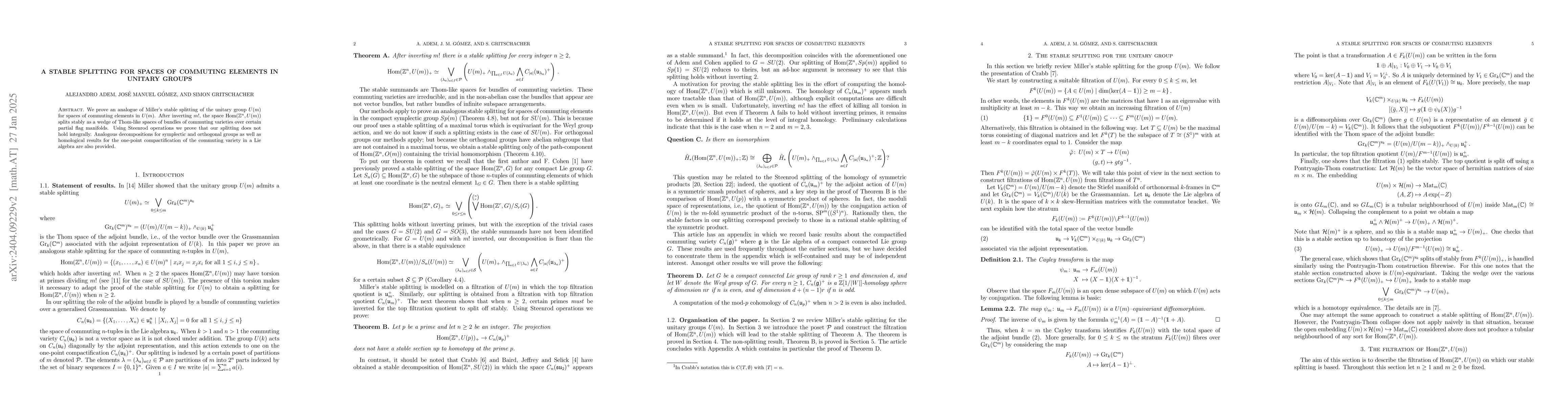 Thumbnail for A stable splitting for spaces of commuting elements in unitary groups