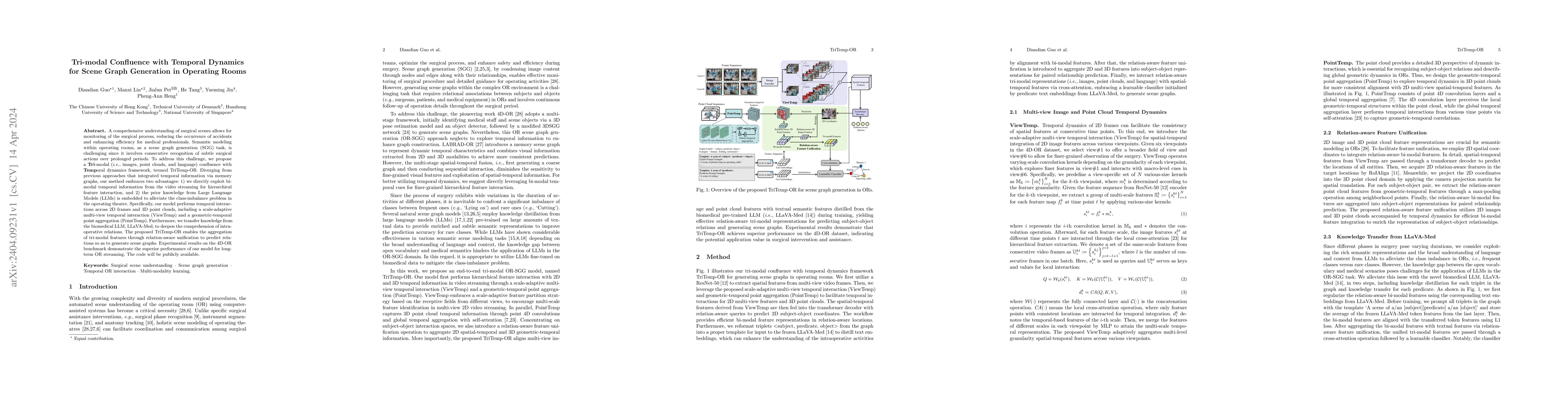 Thumbnail for Tri-modal Confluence with Temporal Dynamics for Scene Graph Generation
  in Operating Rooms