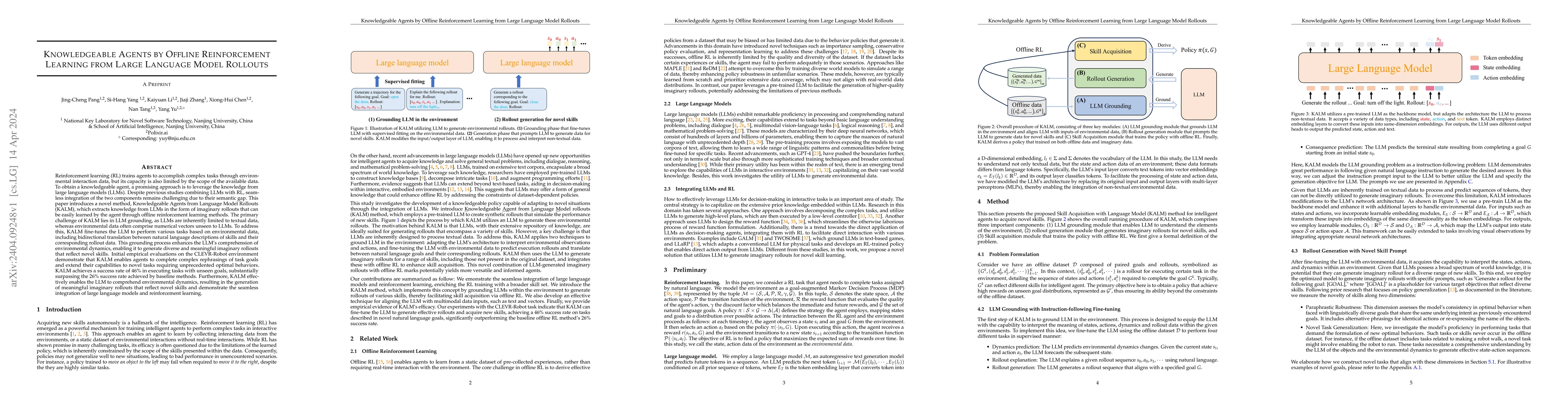 Thumbnail for Knowledgeable Agents by Offline Reinforcement Learning from Large
  Language Model Rollouts