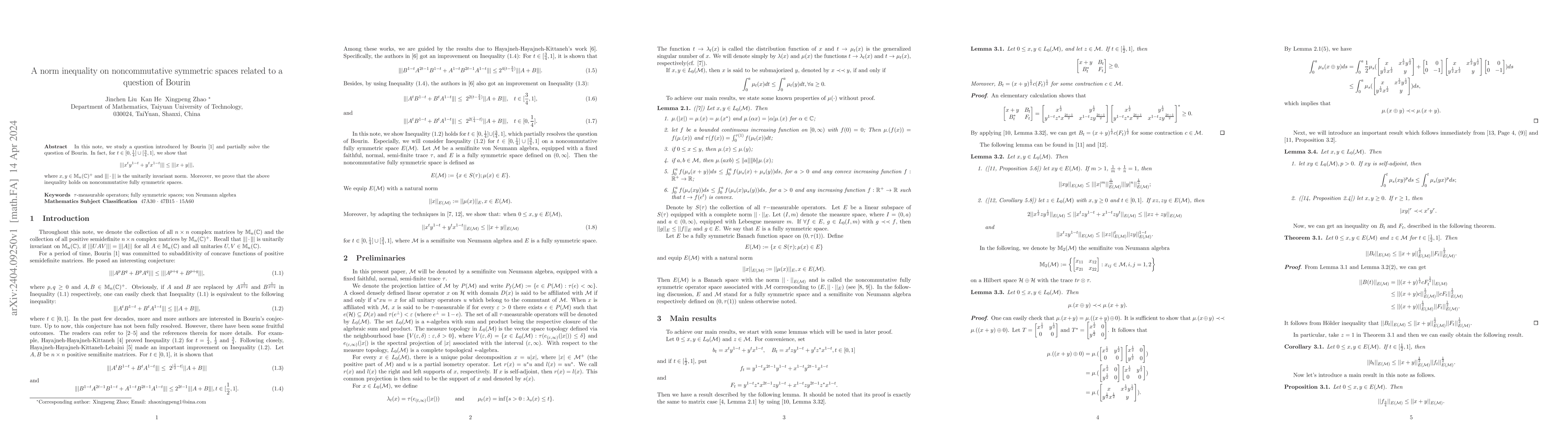 Thumbnail for A norm inequality on noncommutative symmetric spaces related to a
  question of Bourin