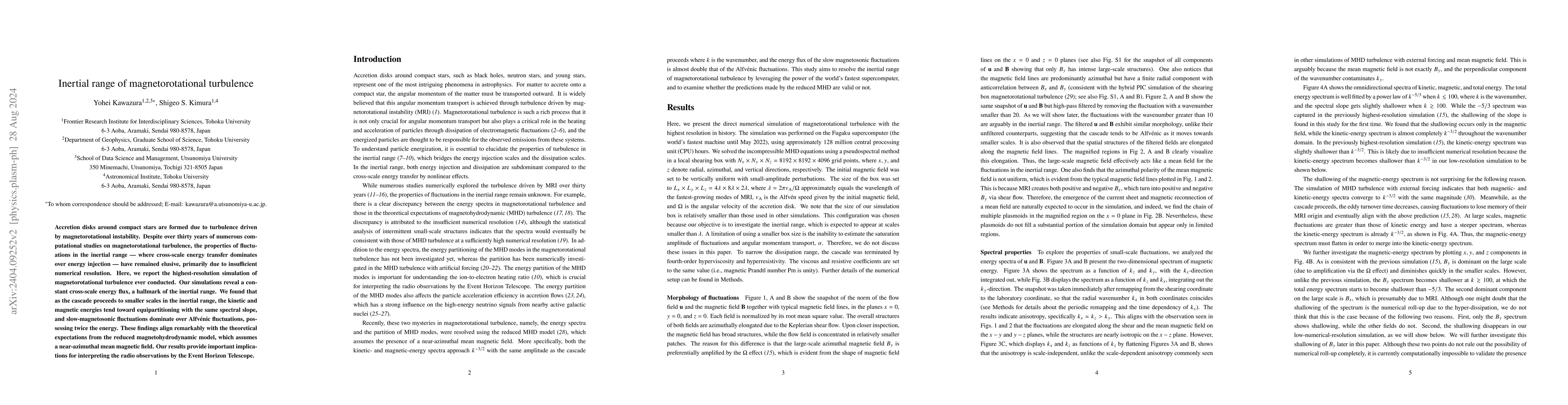 Thumbnail for Inertial range of magnetorotational turbulence