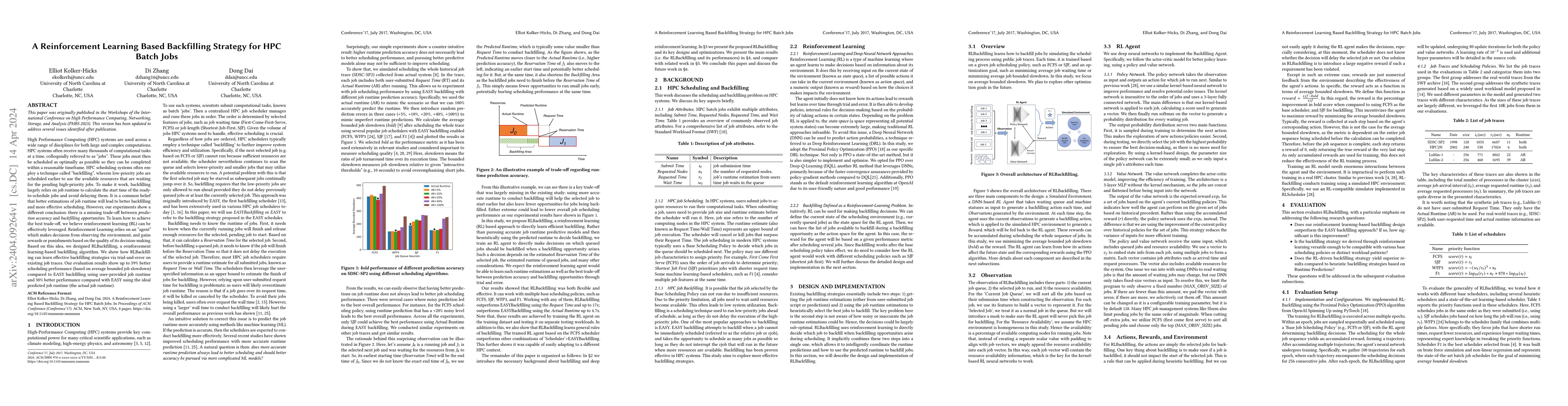 Thumbnail for A Reinforcement Learning Based Backfilling Strategy for HPC Batch Jobs