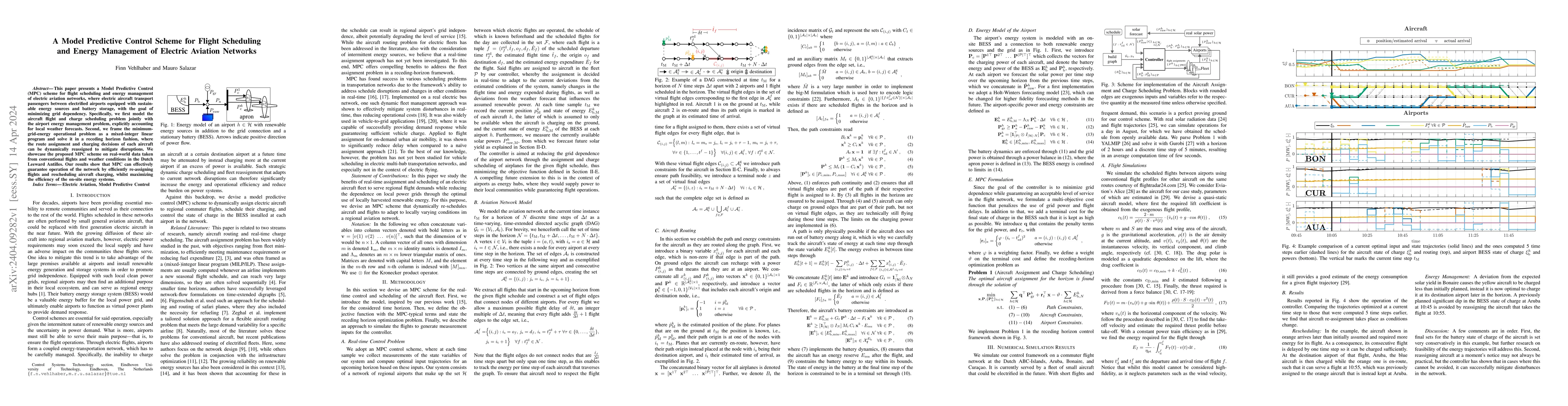 Thumbnail for A Model Predictive Control Scheme for Flight Scheduling and Energy
  Management of Electric Aviation Networks
