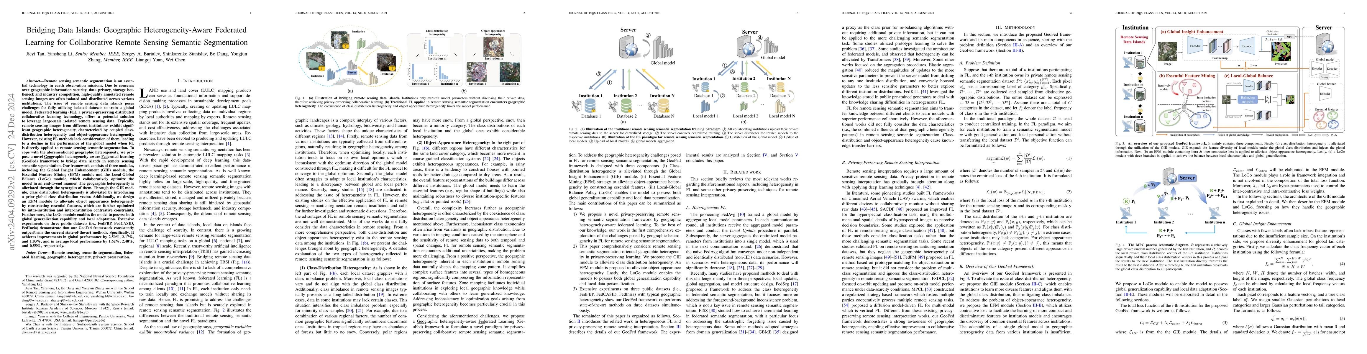 Thumbnail for Bridging Data Islands: Geographic Heterogeneity-Aware Federated Learning
  for Collaborative Remote Sensing Semantic Segmentation