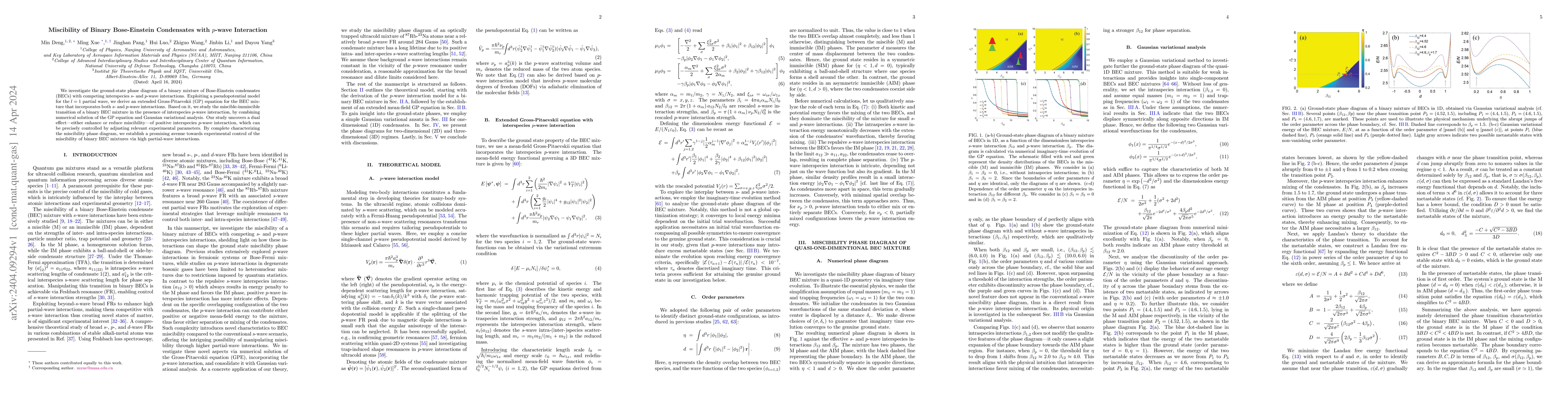 Thumbnail for Miscibility of Binary Bose-Einstein Condensates with $p$-wave
  Interaction