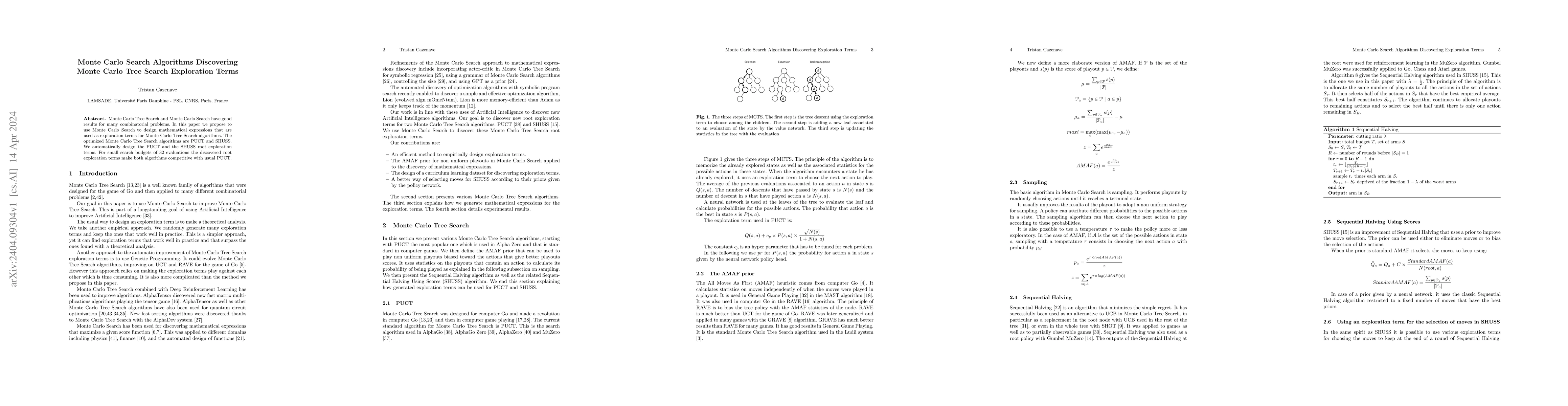 Thumbnail for Monte Carlo Search Algorithms Discovering Monte Carlo Tree Search
  Exploration Terms
