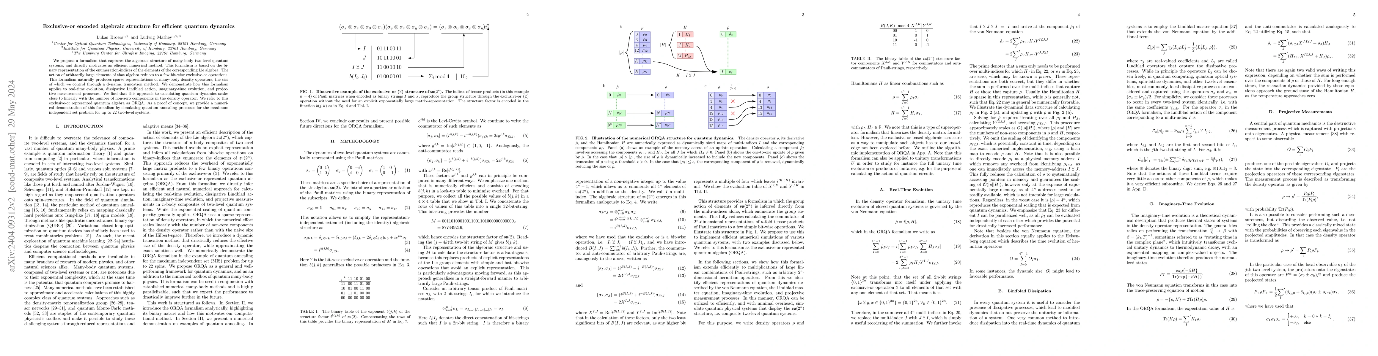 Thumbnail for Exclusive-or encoded algebraic structure for efficient quantum dynamics