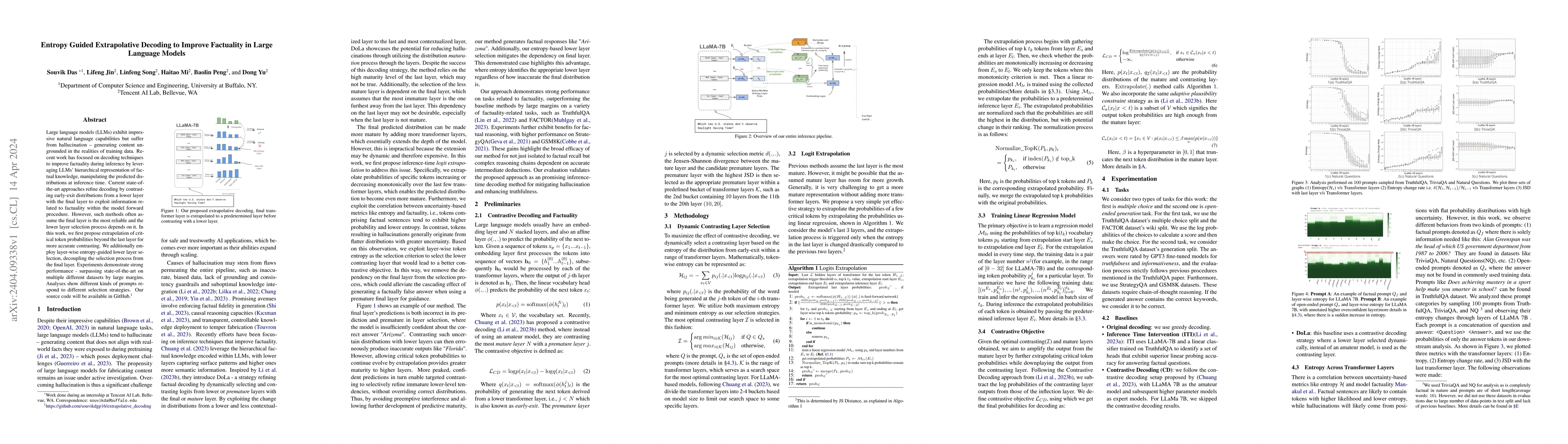 Thumbnail for Entropy Guided Extrapolative Decoding to Improve Factuality in Large
  Language Models