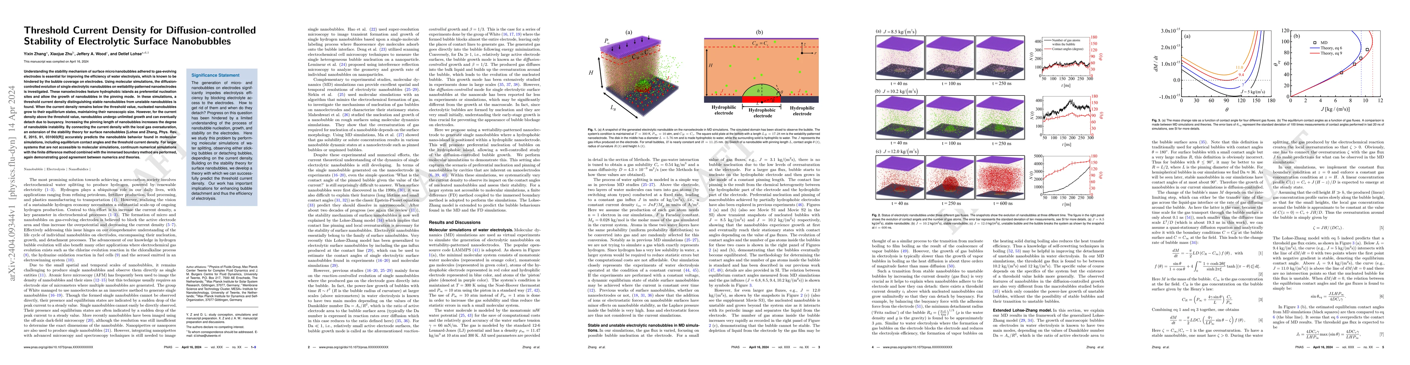 Thumbnail for Threshold Current Density for Diffusion-controlled Stability of
  Electrolytic Surface Nanobubbles