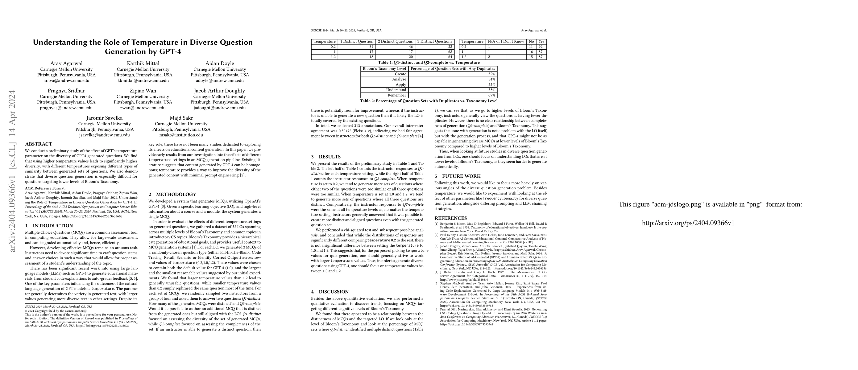 Thumbnail for Understanding the Role of Temperature in Diverse Question Generation by
  GPT-4