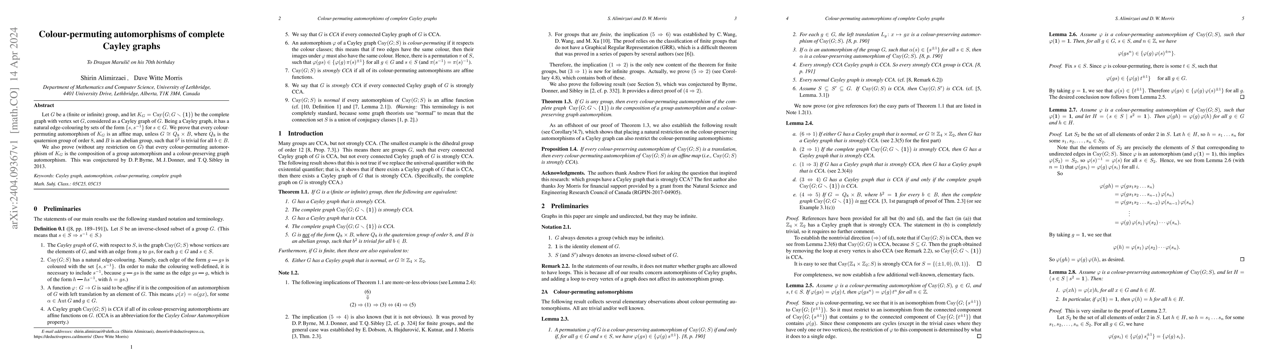 Thumbnail for Colour-permuting automorphisms of complete Cayley graphs