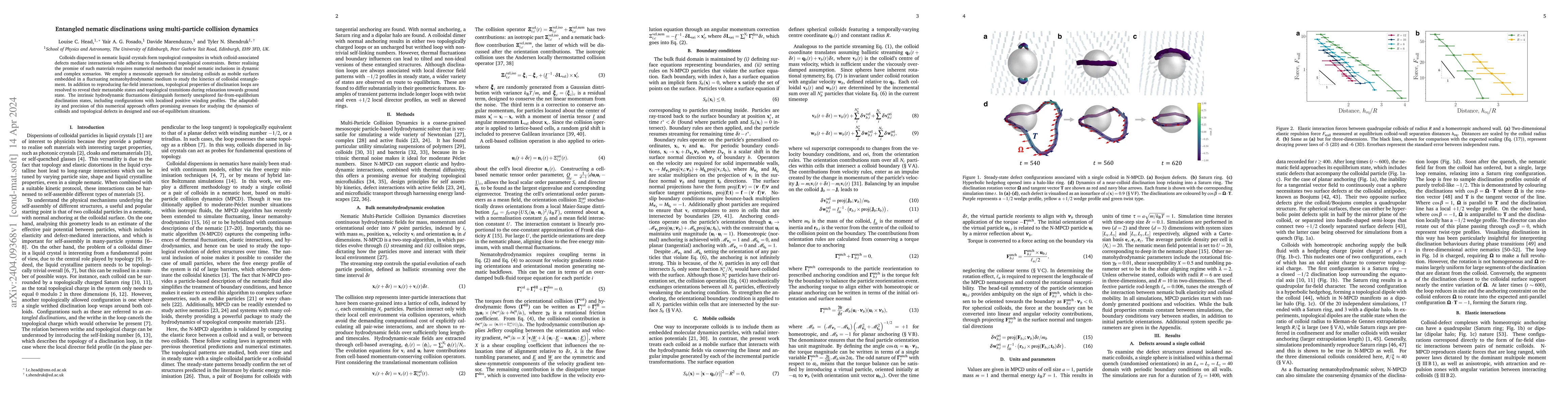 Thumbnail for Entangled nematic disclinations using multi-particle collision dynamics