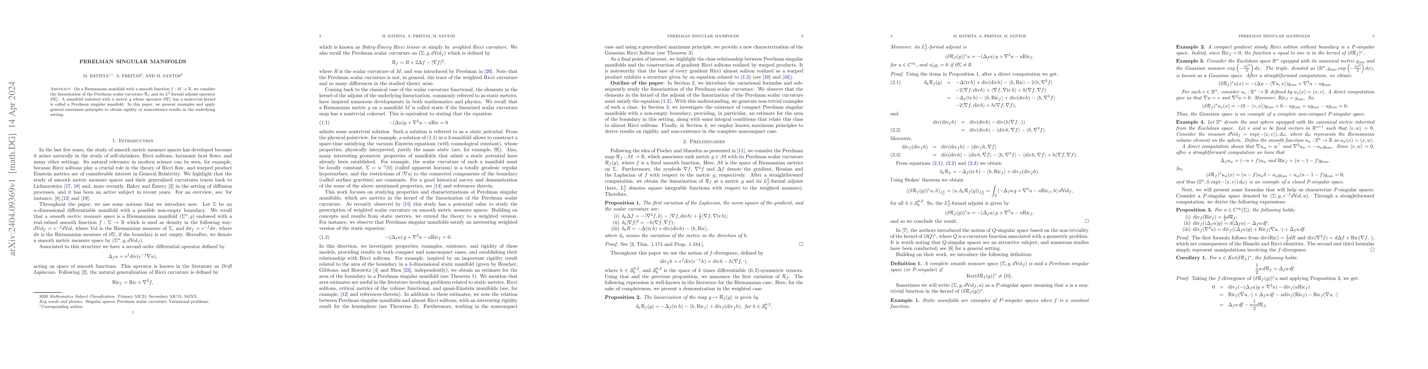 Thumbnail for Perelman singular manifolds