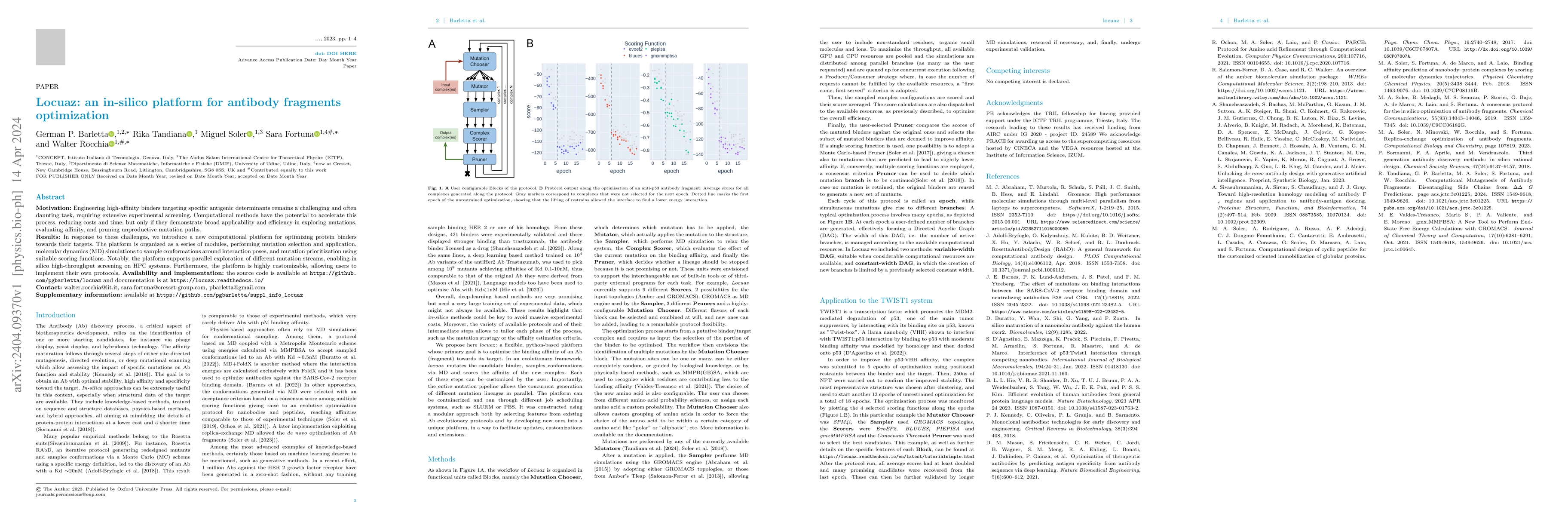 Thumbnail for Locuaz: an in-silico platform for antibody fragments optimization