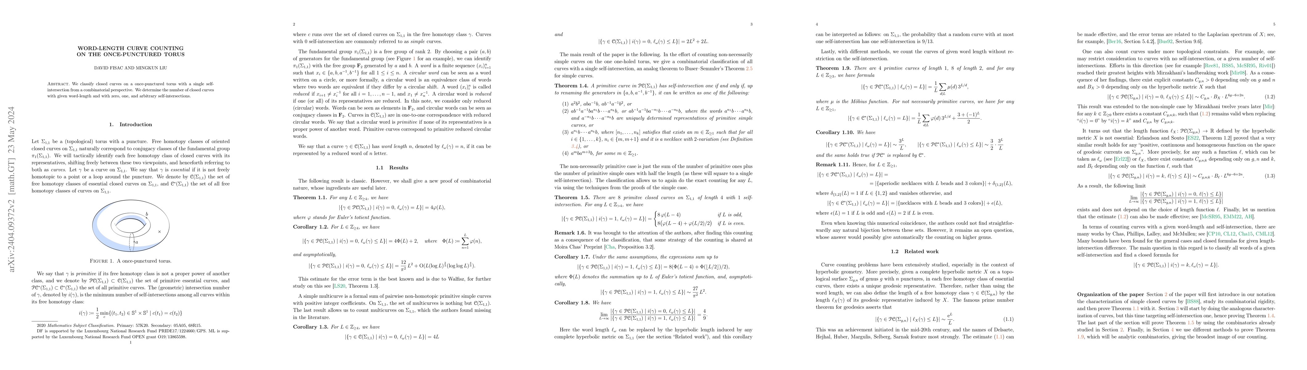 Thumbnail for Word-length curve counting on the once-punctured torus
