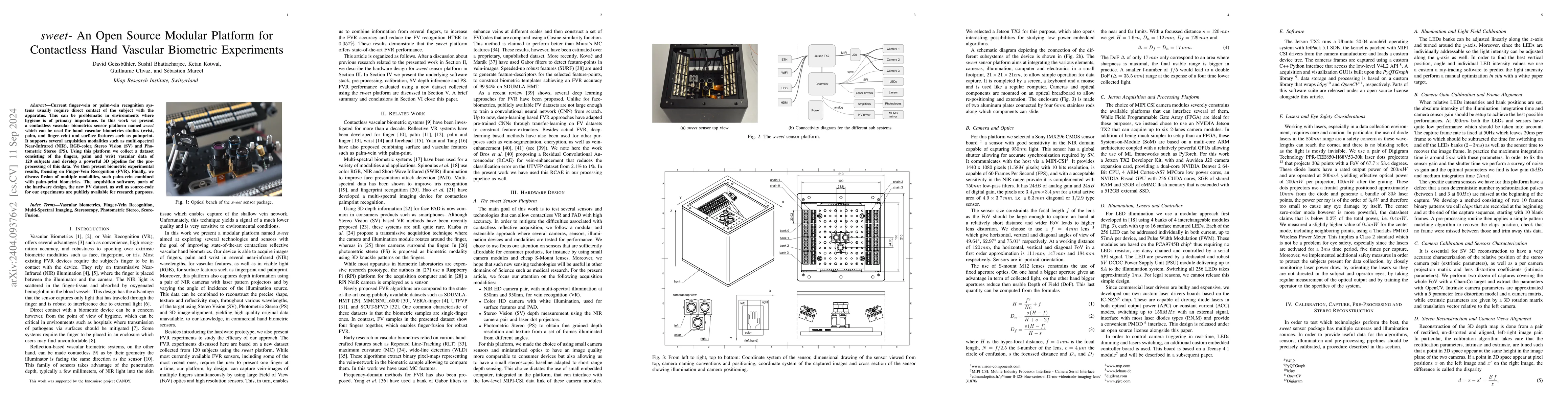 Thumbnail for \textit{sweet} -- An Open Source Modular Platform for Contactless Hand
  Vascular Biometric Experiments