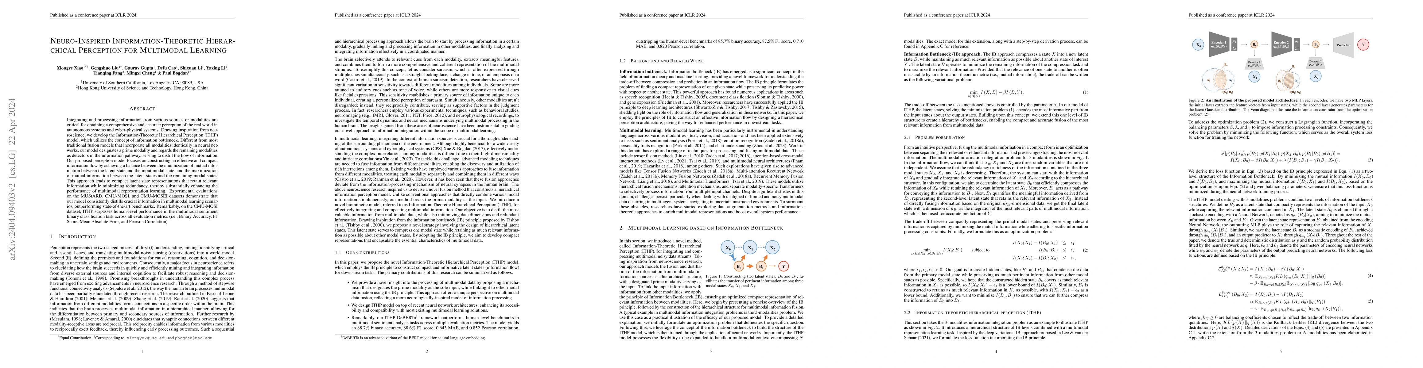 Thumbnail for Neuro-Inspired Information-Theoretic Hierarchical Perception for
  Multimodal Learning