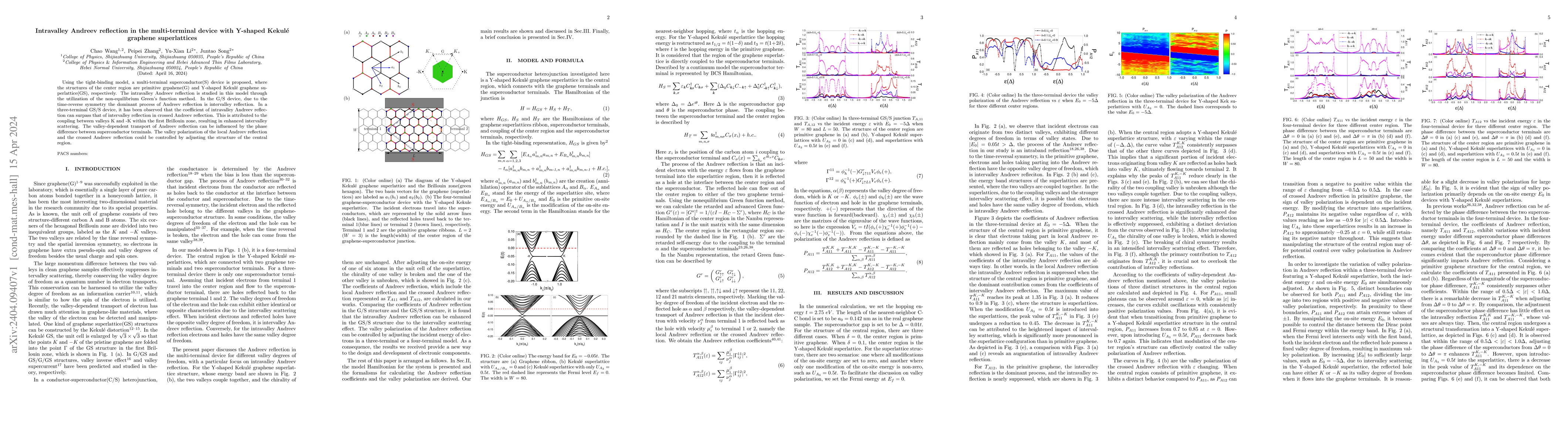 Thumbnail for Intravalley Andreev reflection in the multi-terminal device with
  Y-shaped Kekul\'{e} graphene superlattices