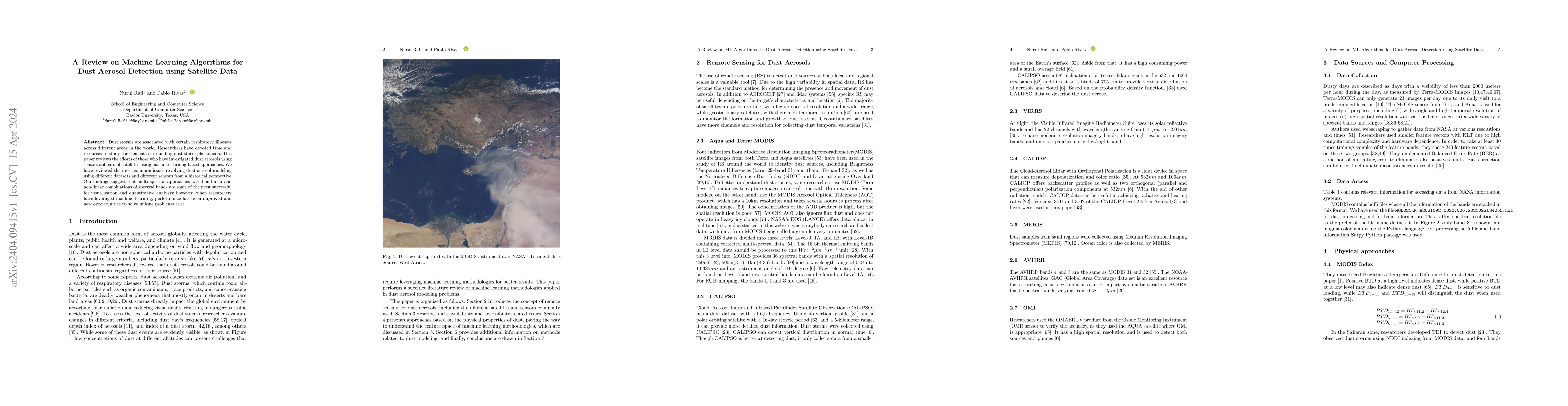 Thumbnail for A Review on Machine Learning Algorithms for Dust Aerosol Detection using
  Satellite Data