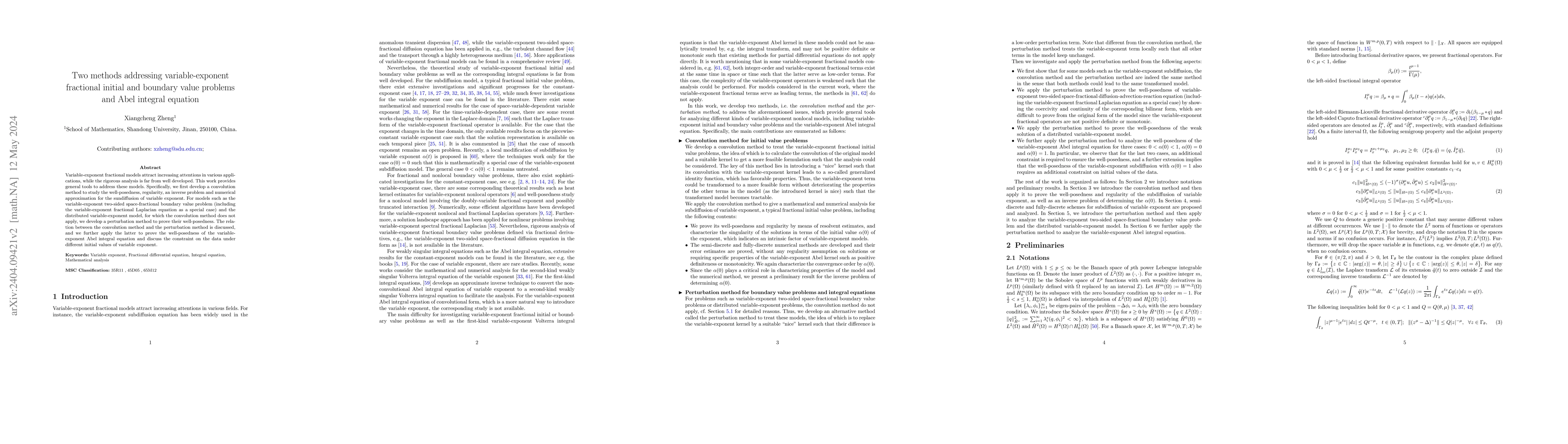 Thumbnail for Two methods addressing variable-exponent fractional initial and boundary
  value problems and Abel integral equation
