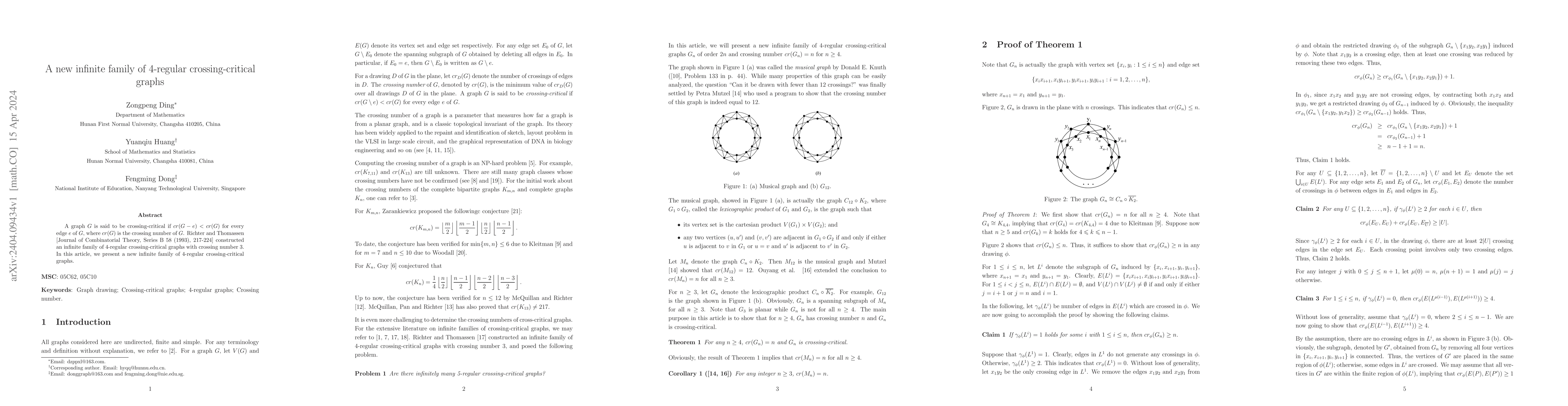 Thumbnail for A new infinite family of 4-regular crossing-critical graphs