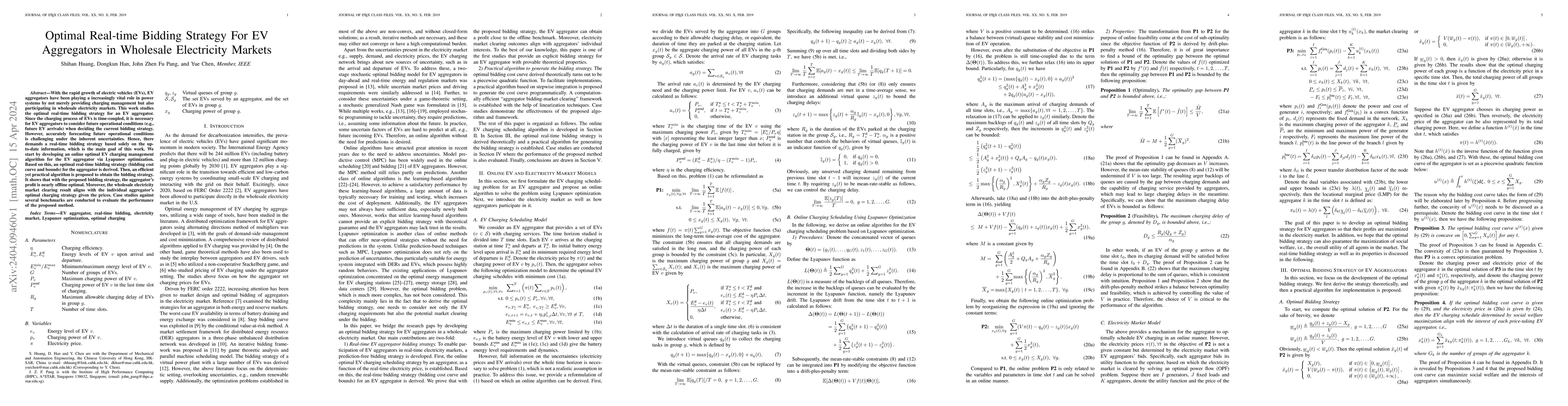 Thumbnail for Optimal Real-time Bidding Strategy For EV Aggregators in Wholesale
  Electricity Markets