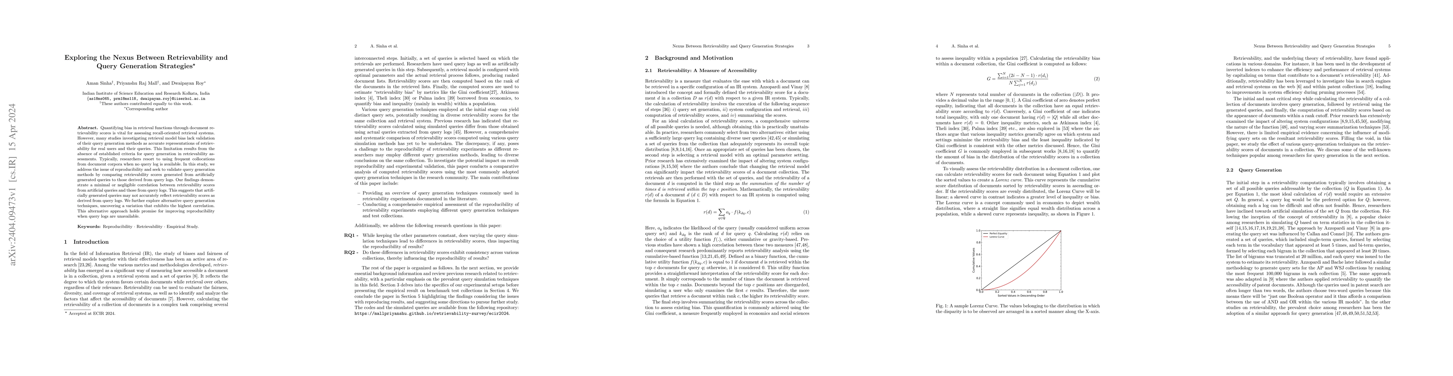 Thumbnail for Exploring the Nexus Between Retrievability and Query Generation
  Strategies