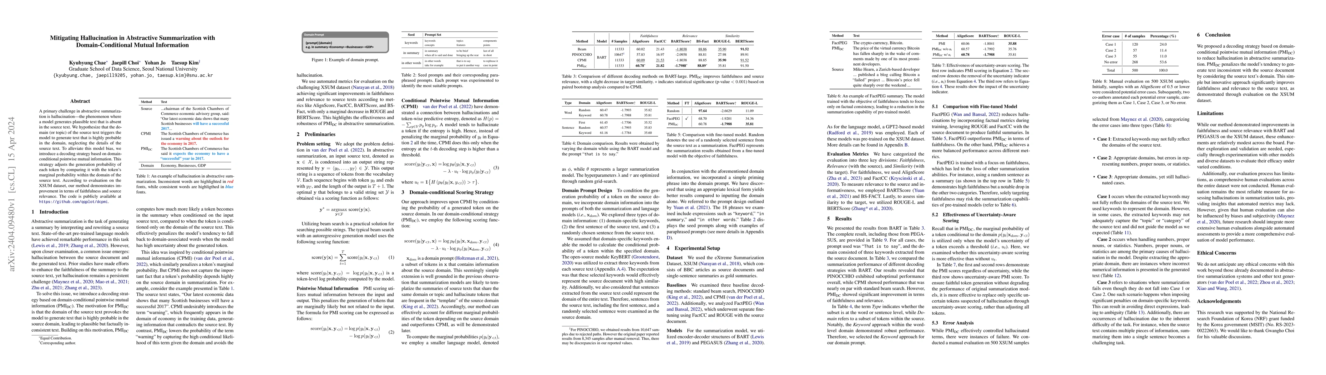 Thumbnail for Mitigating Hallucination in Abstractive Summarization with
  Domain-Conditional Mutual Information