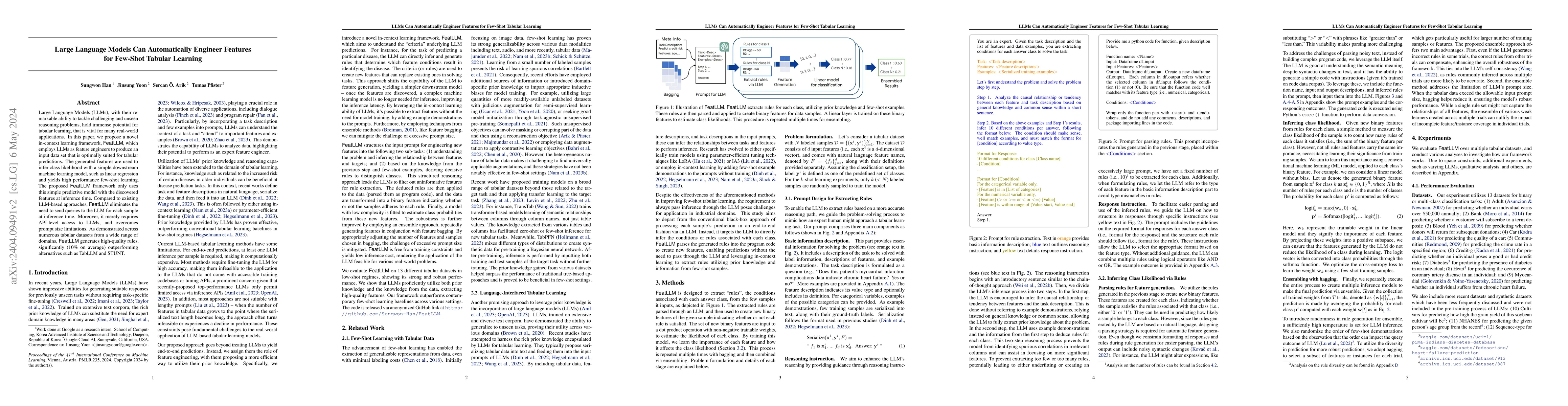 Thumbnail for Large Language Models Can Automatically Engineer Features for Few-Shot
  Tabular Learning