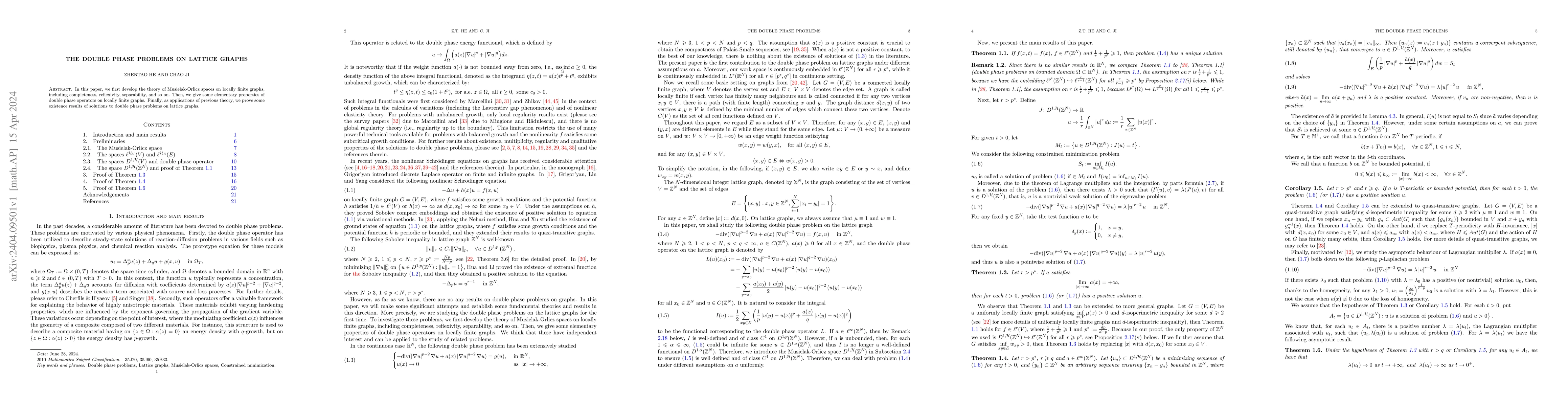 Thumbnail for The double phase problems on lattice graphs