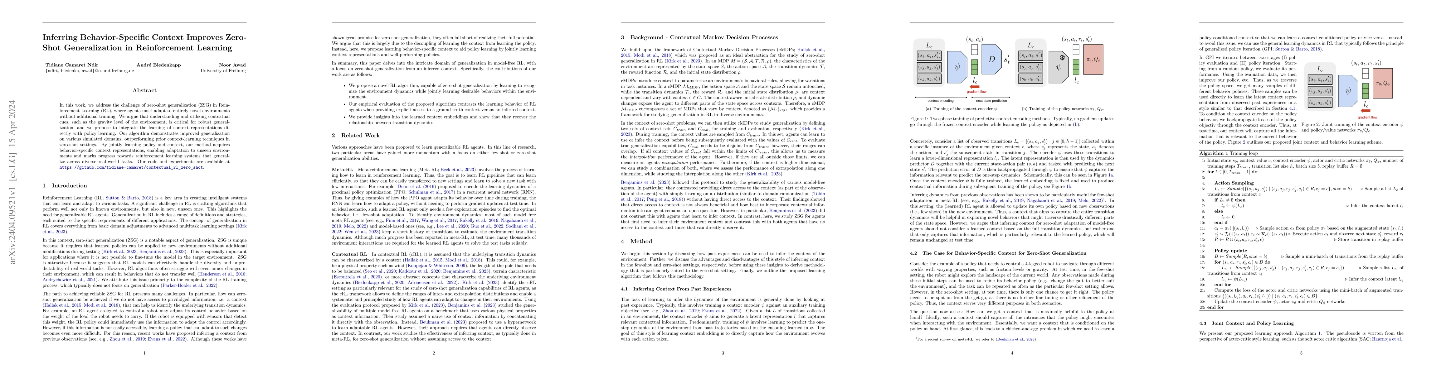 Thumbnail for Inferring Behavior-Specific Context Improves Zero-Shot Generalization in
  Reinforcement Learning