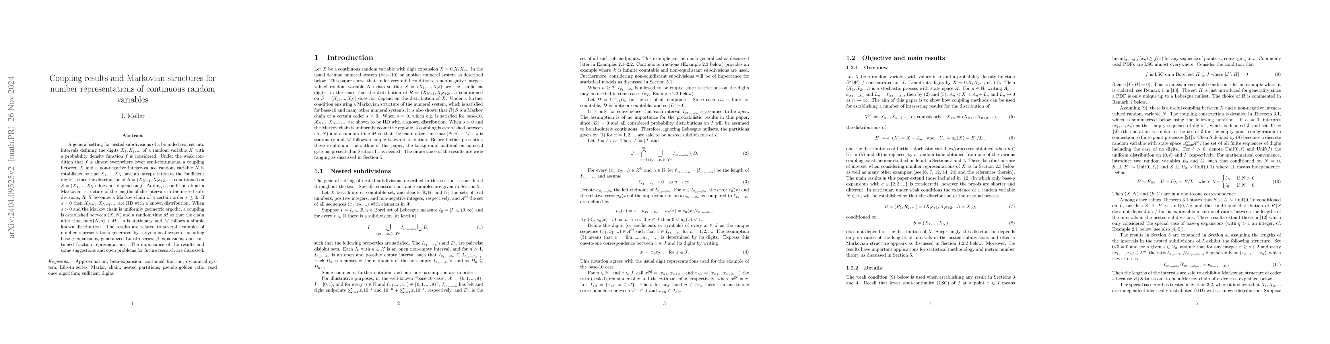 Thumbnail for Coupling results and Markovian structures for number representations of
  continuous random variables