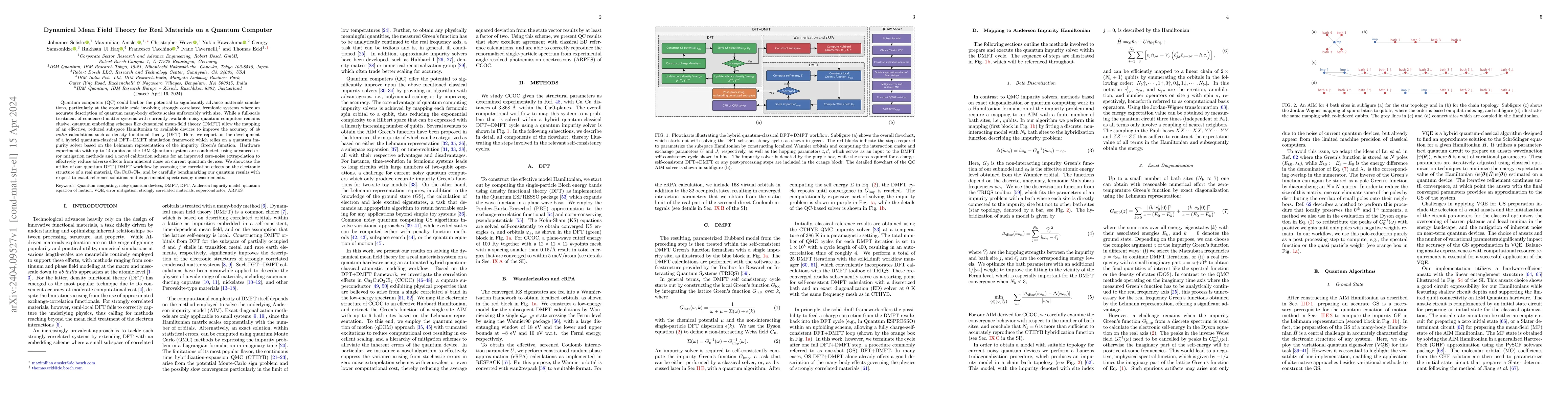 Thumbnail for Dynamical Mean Field Theory for Real Materials on a Quantum Computer