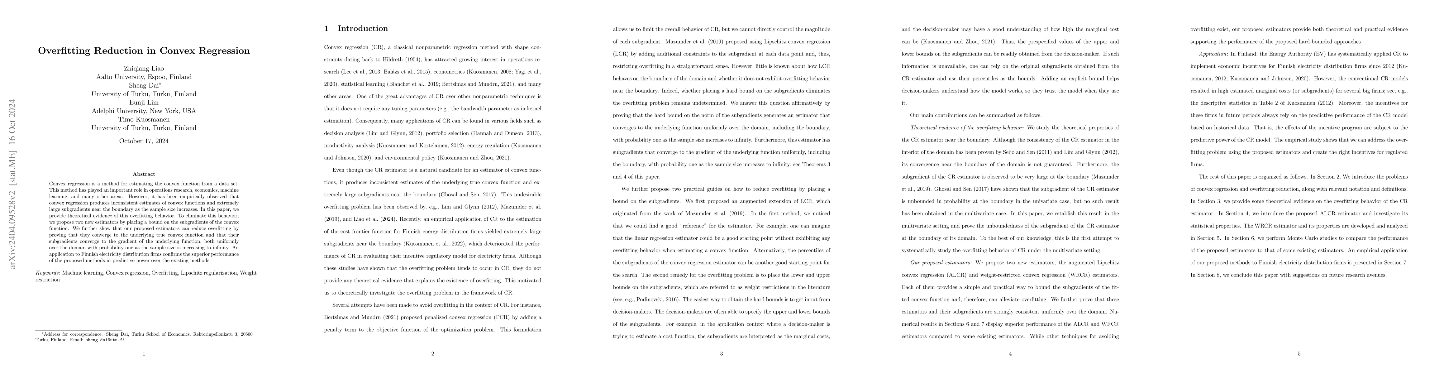 Thumbnail for Overfitting Reduction in Convex Regression
