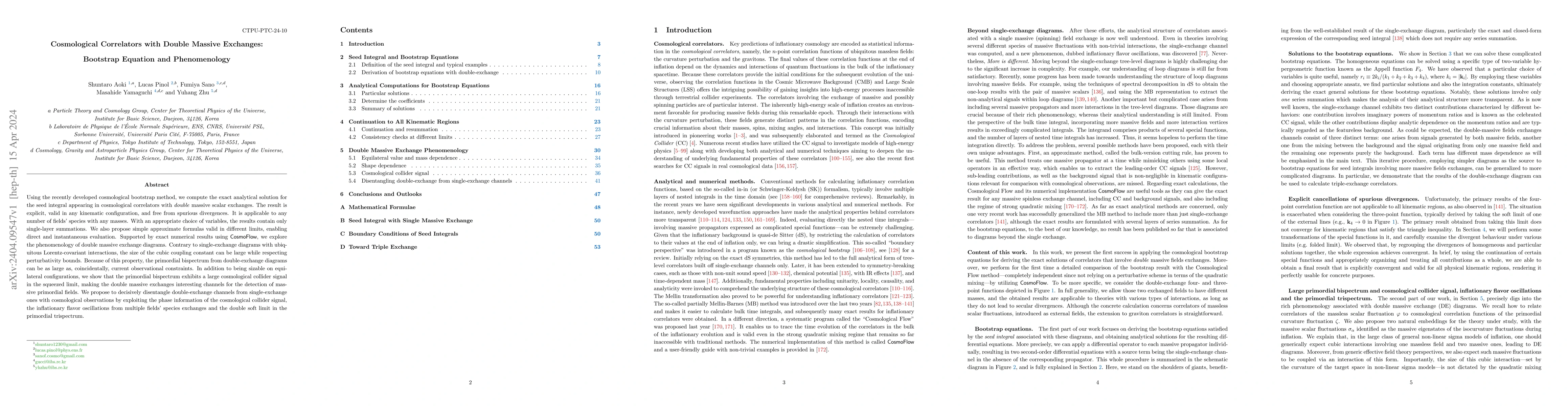 Thumbnail for Cosmological Correlators with Double Massive Exchanges: Bootstrap
  Equation and Phenomenology