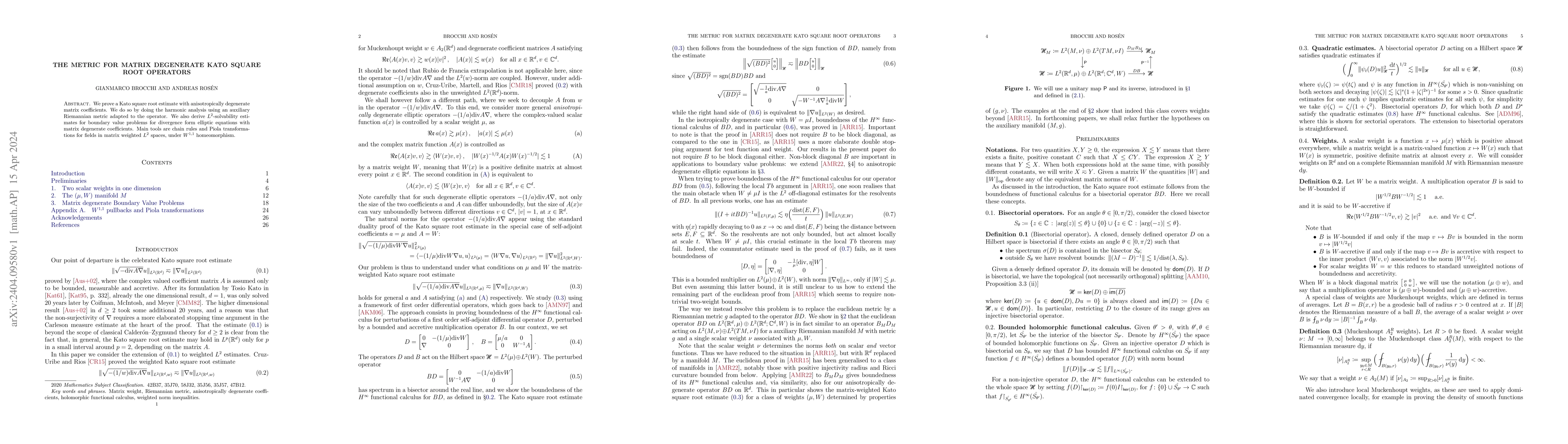 Thumbnail for The metric for matrix degenerate Kato square root operators