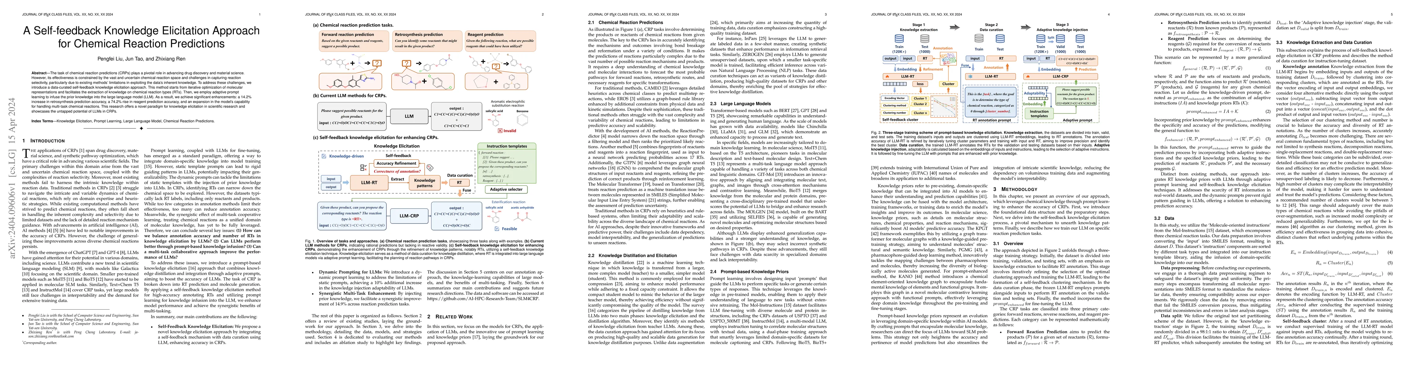Thumbnail for A Self-feedback Knowledge Elicitation Approach for Chemical Reaction
  Predictions