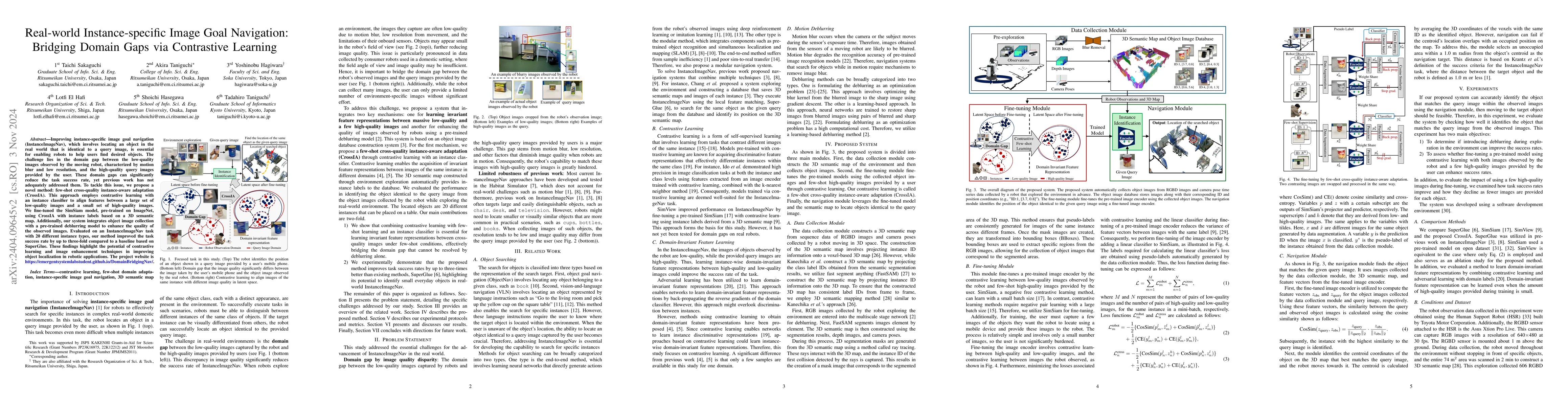 Thumbnail for Real-world Instance-specific Image Goal Navigation for Service Robots:
  Bridging the Domain Gap with Contrastive Learning