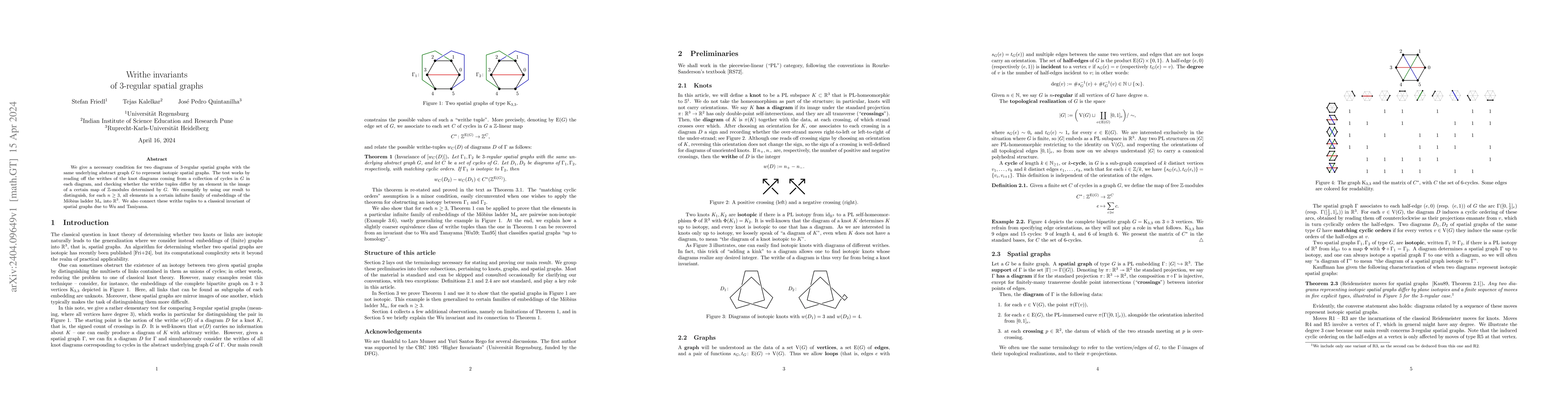 Thumbnail for Writhe invariants of 3-regular spatial graphs