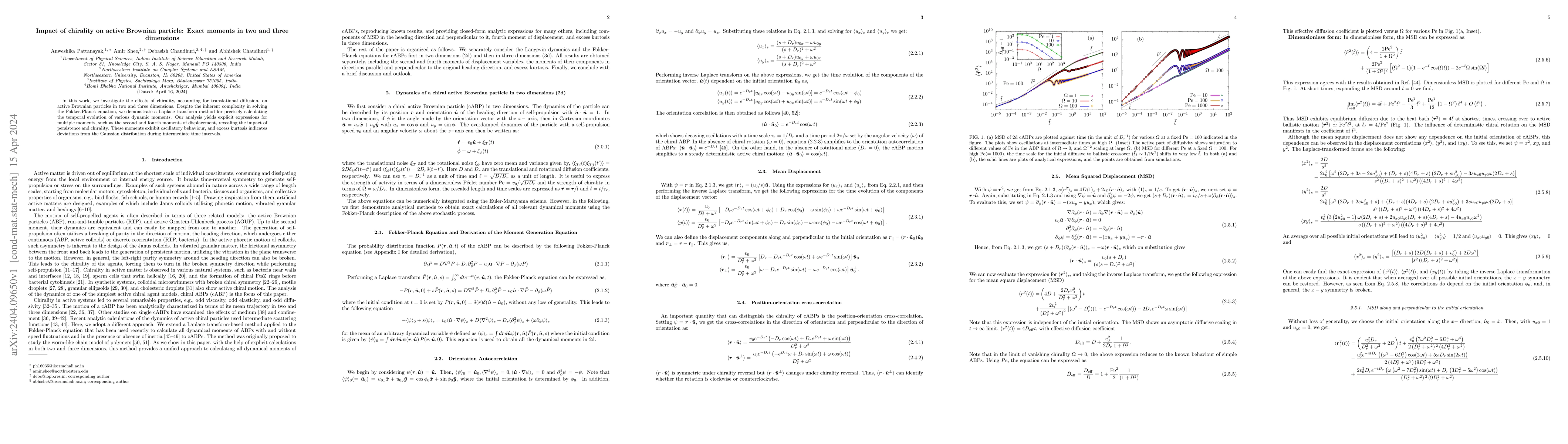 Thumbnail for Impact of chirality on active Brownian particle: Exact moments in two
  and three dimensions